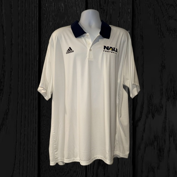 Adidas NAU Football Coaches Polo White-Navy  Men’s 3XL – Climalite, New w/ Tags - Picture 2 of 15